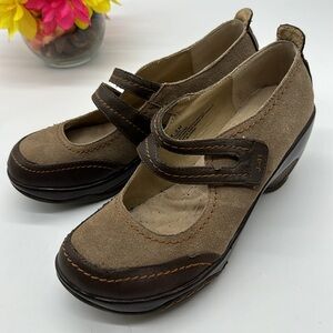 J-41 Kyoto Brown Tan MaryJane Clog Loafer Size 8.5 CM6383A